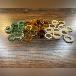 30 Resin Rings - varying in sizes, shapes, and thickness